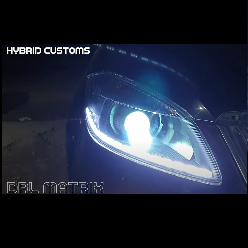 www.hybridcustoms.in/SKODA RAPID Projector Swapped + Matrix DRLS Headlights Headlamps Chandigarh jalandhar Punjab online